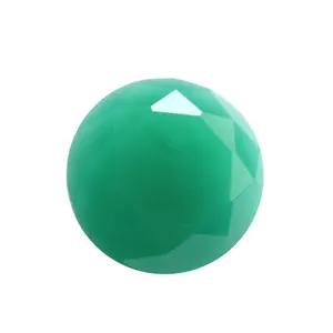 Wuzhou wholesale 10mm round glass material green jade stone price