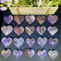 Cœur en Quartz Naturel, Améthyste et Agate, Mini Cœur d'Amour Sculpté à la Main, Pierre Précieuse de Guérison, Cadeau en Cristal pour la Décoration Intérieure - Vente en Gros