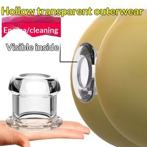 Transparenter Hohlanaldehner mit Abdeckung Auslaufsicherer Outdoor-Analplug - Product Image 1