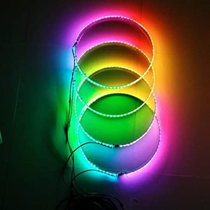 ADT 4PCS Kit d'éclairage LED pour jantes de roues, contrôlé par application, avec effets de défilement et de stroboscope, pour camion et voiture - Product Image 1