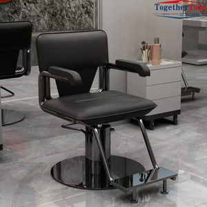Sillón de Barbería Retro con Mecanismo Hidráulico, Giratorio 360 Grados, en Cuero Sintético para Salones de Belleza - Product Image 2