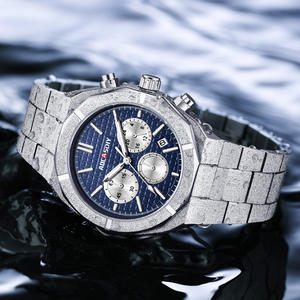 Montre à quartz pour homme en acier inoxydable plaqué or avec calendrier - Product Image 2