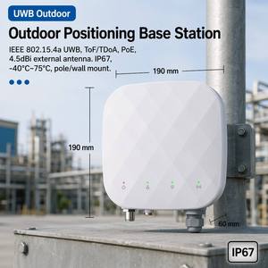 Station de positionnement UWB extérieure du fabricant, IP67 PoE IEEE 802.15.4a TDoA ToF, Ancien modèle 4.5dBi pour usine, tunnel, cour - Product Image 1