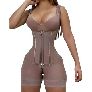 Body modellante 2-IN-1 a vita alta da donna, tinta unita, con cerniera, controllo <span class=keywords><strong>pancia</strong></span>, senza cuciture, collezione Primavera - Product Image 1