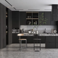 Armoire de cuisine moderne de luxe en bois massif LiuShan LS0050 avec design 3D Max