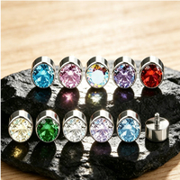 Piercing Labret Getta Top Fashion en Titane ASTM-136 avec Zircon, Style Classique, Bijou de Corps, Boucle d'Oreille Piercing Or avec Pierre Précieuse