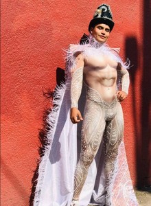 <span class=keywords><strong>Mono</strong></span> <span class=keywords><strong>de</strong></span> Diseñador para Hombre <span class=keywords><strong>con</strong></span> Patrón Blanco y <span class=keywords><strong>Capa</strong></span> Larga Desmontable para Club, <span class=keywords><strong>Fiesta</strong></span>, Espectáculo y Escenario, Conjuntos para Actuaciones <span class=keywords><strong>de</strong></span> Baile - Product Image 4