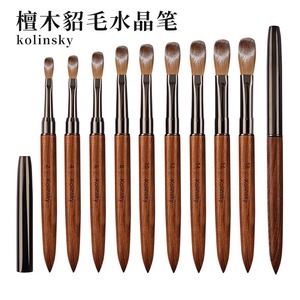 100% Kolinsky Oval Acrylic Nail <b>Brush</b> Wood Handle French Gel Polish Painting <b>Brush</b> for Manicure - Product Image 2