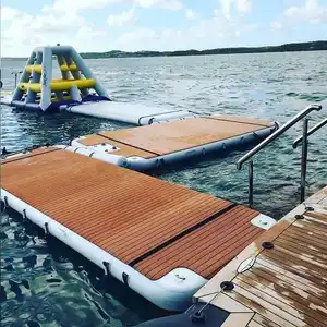 Alta Qualidade 6x2m Iate Doca Lazer Ilha Flutuante Inflável Pier Pesca/Plataforma de Natação Plataforma De Água Flutuante Para O Mar