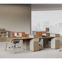 Bureau de travail en bois pour quatre personnes, directement de l'usine, mobilier de bureau moderne pour la maison, montage facile, extensible pour plusieurs personnes