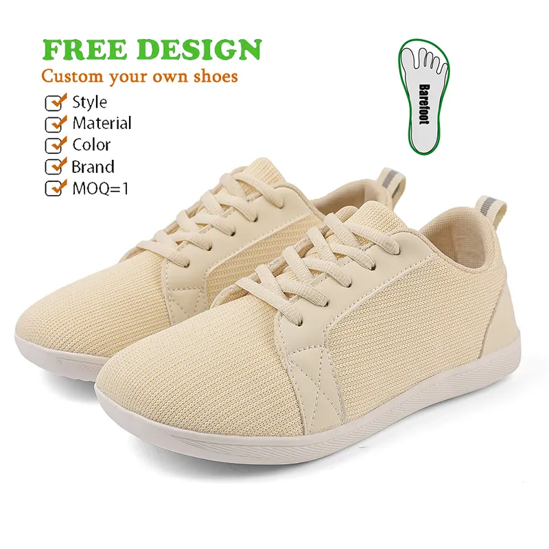 Running Sneakers Zero Drop Wide Toe Box Natural Foot-Shaped Walking Shoes Custom Barefoot Basketball Shoes With Logo Branding