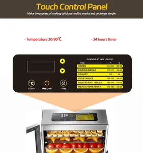 Déshydrateur alimentaire, séchoir à 12 plateaux de bœuf et de mangue, déshydrateur de fruits portable à séchage par minuterie 24h pour usage domestique