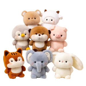 Peluche di Animali della Giungla, Giocattoli Imbottiti di Elefante, Coniglio, Maiale e Giraffa, Regalo per Bambini e Studenti - Product Image 1