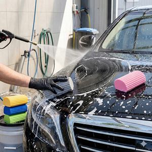 إسفنجة غسيل السيارات، وسادة تنظيف من البولي يوريثان لا تخدش للعناية بالسيارات وتنظيف الطلاء - Product Image 3