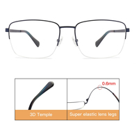 Monture de lunettes surdimensionnée en titane TTS-9089, légère, en métal fin, grande monture optique carrée pour usage quotidien