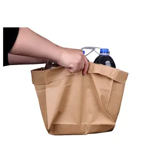 पुनर्नवीनीकरण कस्टम खाद्य ग्रेड ब्राउन क्राफ्ट पेपर बैग के लिए अपने खुद के लोगो के साथ डिस्पोजेबल