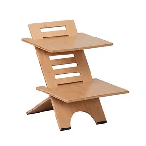 Support en bambou pour ordinateur portable, réglable de la hauteur, bureau, Table, convertisseur de bureau