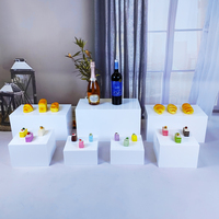 Support de buffet en acrylique blanc, cube empilable, socle carré en lucite, présentoir alimentaire, boîte, étagères