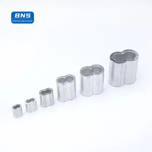 BNS 18mm EN 13411-3 DIN3093 타원형 스톱 슬리브 페룰 스톱 버튼 고정 19.6mm 와이어 로프 용 알루미늄 압착 루프 슬리브