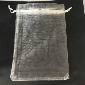 100PCS <strong>Small</strong> Mesh <strong>Bags</strong> <strong>White</strong> 9x12cm Glossy Surface with Drawstring logo Printing Available Organza Packaging Materials for Gifts - Product Image 6