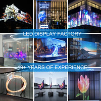 Pantalla LED Transparente Flexible P10: Pantalla Publicitaria Holográfica 3D Súper Delgada y Adhesiva para Vidrio de Escaparate