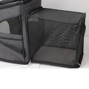 Büyük kapasiteli fermuar evcil hayvan taşıyıcı torba açık katlanabilir Oxford bez ayarlanabilir genişletilebilir şık kedi köpek sırt çantası taşınabilir - Product Image 6