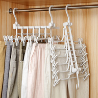 DS1207 Hosen Organizer Racks für Hosen Jeans Rock 6 Schichten Kunststoff hosen Rack Stoff Kleiderbügel Platz sparen Faltbarer Hosen bügel
