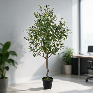 Albero di Ulivo Artificiale con Frutti, Pianta di Ulivo Finta in Vaso per Decorazione Interna, Albero di Ulivo Finto per Casa, Hotel, Paesaggistica, Vendita all'Ingrosso OEM - Product Image 1
