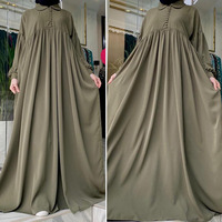 Nouvelle Abaya Personnalisable de Haute Qualité à Faible QMC, Vêtement Islamique Nida à Boutons, Manches Longues et Ourlet Large, Robe Longue Maxi pour Femmes Musulmanes