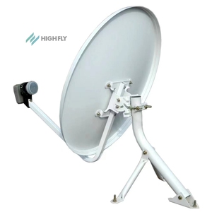 Highfly 80-<strong>90cm</strong> 0.6mm Ku Band Outdoor <strong>Satellite</strong> <strong>Dish</strong> with Steel Board Construction and Wall/Ground Mount - Product Image 1