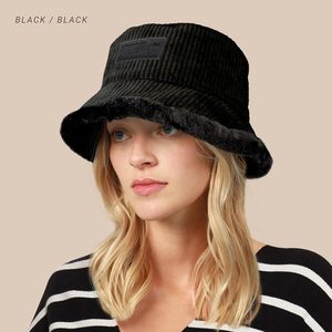 ChokoLids Reversible Fur Bucket <b>Hat</b> <b>Corduroy</b> Faux Fur Unisex Winter <b>Hat</b> Casual Wear - Product Image 6
