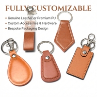 Porte-clés en cuir gaufré marron vintage – Accessoires personnalisés durables avec impression à chaud pour usage professionnel