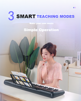 Adults 61-Key Digital Piano Keyboard Standard 2.2cm Touch-Sensitive Plastic Keys LCD Screen Portable Built-In Speaker for Export