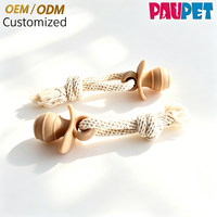 Jouet interactif pour chien en forme de sucette, personnalisable, en bambou écologique et TPR, avec corde, pour vente en gros