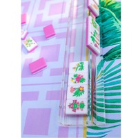 160pcs Ubin Mahjong Akrilik Kustom Motif Kucing Leopard Lucu Set Permainan Mewah untuk Hadiah Pesta