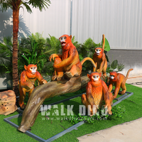 Statue Animatronique de Singe en Groupe, Modèle d'Animaux de Zoo, pour Crèche et Maternelle, Utilisation Extérieure Étanche, Personnalisable