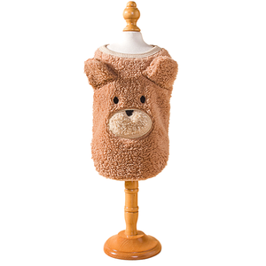 Cute Lamb Fleece Dog Vest Winter <b>Cat</b> <b>Clothes</b> Cotton Thickened Comfortable Polyester Pet Outfit Featuring Animal - Product Image 2