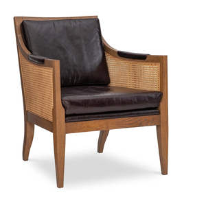 Fauteuils de salon en cuir PU et bois, design italien nordique, pour hôtel et maison, chaise de loisirs - Product Image 1