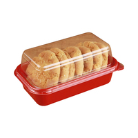Boîte en plastique PET transparente avec couvercle jetable, utilisée comme récipient de stockage pour gâteaux, pâtisseries et en-cas