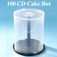 Boîte à CD en plastique transparent SUNSHING, boîte à disques CD/DVD vide, conteneur de rangement rond pour disques CD/DVD, étui à disques DVD en plastique transparent