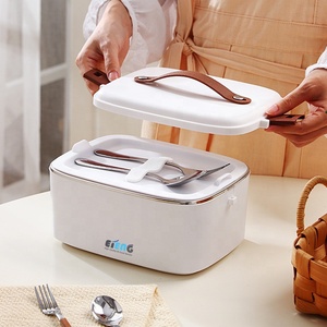 2023 New Custom 1.8L Lunchbox Portable Bento Food Warmer 304 Stainless Steel Car Home 2 In 1 Mini Electric Heating Lunch Box