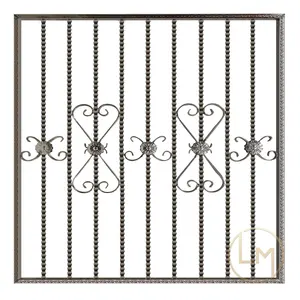 Home security wrought iron steel balcony great view windows guard grill design