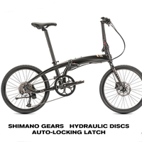 Vélo pliant mini EB 20 pouces, 7 vitesses, frein à disque, cadre en alliage d'aluminium pliable en trois parties, capacité de charge de 120 kg, pour la route