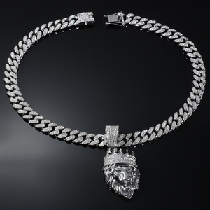 2026 Hot Selling Personalized Design Alloy Lion <b>Head</b> Pendant Necklace Hiphop <b>Style</b> Men's Necklace Fashion Jewelry Wholesale - Product Image 4