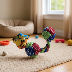 Giocattolo Interattivo per Animali Domestici con Palla di Corda di Cotone a Due Estremità - Product Image 2