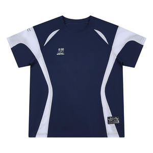 潮品牌100% 棉夏季t恤夹克休闲印花图案宽松合身撞色拼接230gsm短袖 - Product Image 5