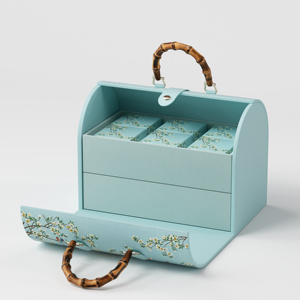 For Mid Autumn Festival Moon <strong>Cake</strong> <strong>Gift</strong> <strong>Box</strong> Custom Leather Mooncake <strong>Box</strong> - Product Image 3