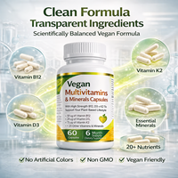 OEM Vegan Multivitaminen en Mineralen Capsules 6 Maanden Voorraad Private Label Voedingssupplementen Fabrikant