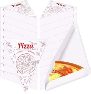Boîtes à pizza blanches jetables pour tranches individuelles, barquettes individuelles pour tranches de pizza, supports pour une seule portion, pour anniversaires, mariages, fournitures de fête - Product Image 1