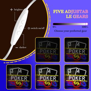Poker Letreros Neon LED dimmable USB powered ambient <b>light</b> store <b>window</b> decoration <b>light</b> street indicator <b>light</b> landscape <b>light</b> - Product Image 2